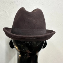 Vintage VSTRDY Brown Wool Fedora Hat | Classic Wide Brim Felt Hat | Unisex | 57cm