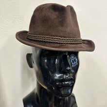 Vintage Brown Wool Alpine Fedora Hat | Rope Band Felt Hat | Traditional Tyrolean Style | Unisex | 55cm