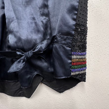 Vintage 80s Black Beaded Sequin Vest | Rainbow Embellished Unisex Waistcoat | Festival Statement Piece