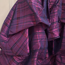 Flirt by Maggie Sottero Purple Plaid Strapless Bubble Dress | Corset Back Prom Party Gown