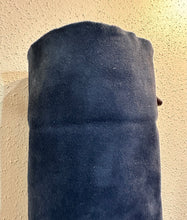 Blue Two-Tone Over The-Knee Boots – Suede & Leather Mix