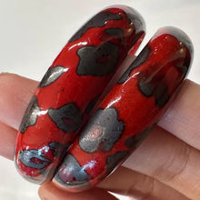 Vintage Red Leopard Print Chunky Hoop Earrings | Lightweight Statement Jewelry
