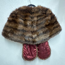 Vintage 1950s Mink Fur Cape Stole – Brown Mink Fur Wrap, Shawl Collar, Mid-Century Glamour