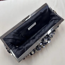 Vintage Sequin Clutch Bag – Black & Silver Disc Embellished Evening Clutch