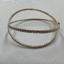 Vintage Rhinestone Wrap Bracelet | Flexible Silver Tone Coil Bangle | Sparkly Statement Cuff | Adjustable Bracelet