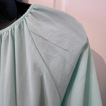 Vintage 1970s Vieling Mint Green Maxi Nightgown | Pleated All Nylon Sleepwear with Contrast Lace & Ruffle Hem | Size 12 Fits Small to Medium