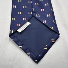 Vintage RENE CHAGAL Navy Blue Necktie Geometric Pattern Retro 80s 90s Tie