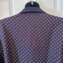 Vintage SmartEx Navy Patterned Robe | Unisex Smoking Jacket Style Dressing Gown | 80s Lounge Wear
