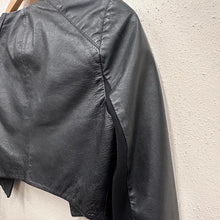 Portmans Cropped Black Leather Jacket | Minimalist Open Front Leather Bolero | Genuine Leather | Women’s Size 8