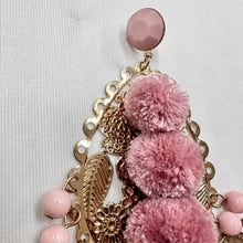 Vintage Pink Boho Statement Tassel Earrings | Oversized Coin Charm Drop Earrings | Festival Gypsy Chic