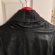 Vintage Bella J Black Leather Jacket | 80s Batwing Snake Print Panel Bomber
