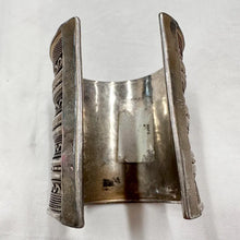 Vintage Wide Gold Tone Cuff Bracelet | Tribal Boho Statement Bangle | Adjustable Textured Metal Cuff