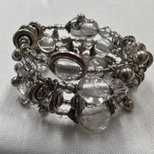 Vintage Wire Wrapped Charm Bracelet | Silver Tone Beaded Cuff | Artisan Coil Bracelet | Statement Bohemian Jewelry