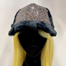 Vintage Faux Fur Trapper Cap | Sequin Leopard Print Y2K Statement Hat