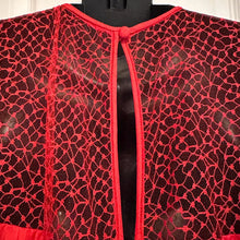 Vintage 1980s Red Mermaid Gown | Sheer Lace Sleeves, Ruched Formal Dress