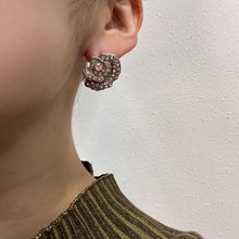 Vintage Crystal Rose Stud Earrings | Silver Tone Floral Rhinestone Earrings | Romantic Statement Jewellery