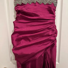 Vintage Nicole Bakti Silk Strapless Gown | Fuchsia Beaded Mermaid Evening Dress Made in USA