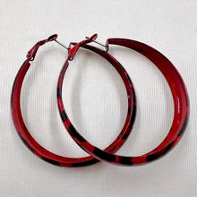 Vintage Red Leopard Print Chunky Hoop Earrings | Lightweight Statement Jewelry