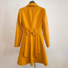 Mustard Wool Blend Coat, REVIEW Australian Designer Coat, Fit and Flare Coat, Bow Back Coat, Vintage Inspired Statement Coat, Size 8