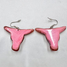 Vintage Red Glitter Longhorn Skull Drop Earrings | Western Cowgirl Resin Statement Earrings