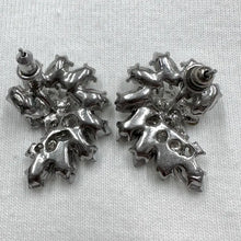 Vintage Crystal Cluster Stud Earrings – Silver Rhinestone Statement