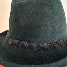 Vintage Dark Green Felt Hat | Feather Trimmed Alpine Style (55cm)