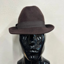Vintage VSTRDY Brown Wool Fedora Hat | Classic Wide Brim Felt Hat | Unisex | 57cm