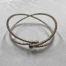 Vintage Rhinestone Wrap Bracelet | Flexible Silver Tone Coil Bangle | Sparkly Statement Cuff | Adjustable Bracelet