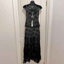 Exclusive Mng Edition Black Polka Dot Chiffon Open Back Maxi Dress Size S