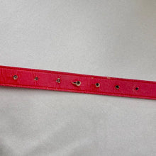 Red Bow Belt / Vintage Inspired Faux Leather Ribbon Belt / Coquette Statement Waist Belt / Gold Tone Detail