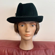 Vintage Dark Green Felt Hat | Feather Trimmed Alpine Style (55cm)