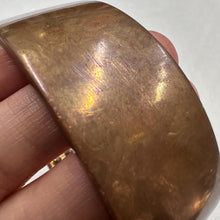 Vintage Rhinestone Metal Cuff Bangle / Wide Bronze Statement Bracelet / Glam Retro Jewelry