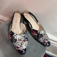 Peter Kaiser Floral Slingback Kitten Heels | Pointed Toe Patent Finish Dress Shoes