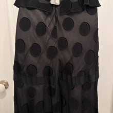 Exclusive Mng Edition Black Polka Dot Chiffon Open Back Maxi Dress Size S