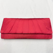 Vintage Red Satin Evening Bag | Pleated Formal Clutch, 90s Cocktail Party Purse