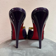 Vintage Italian Heels Purple Patent Leather Mule Sandals Stiletto Heels Made in Italy Size 45