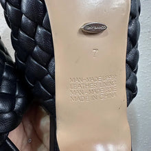 Tony Bianco Black Woven Mule Heels | Braided Open Toe Stiletto Sandals Size 7
