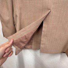 Vintage Italian Beige Pinstripe Blazer | Classic Tailored Jacket | Neutral Business Blazer | Women’s Medium