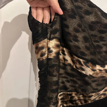 Vintage Y2K Leopard Print One Shoulder Gown | Asymmetric Maxi Dress, Sheer Overlay