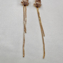 Vintage Crystal Bunny Tassel Earrings | Rhinestone Rabbit Drop Earrings | Gold Tone Statement Earrings