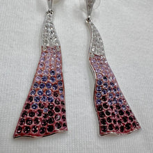 Vintage Pink & Purple Ombré Crystal Drop Earrings