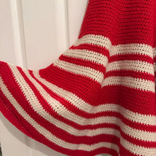 Vintage Red & Cream Striped Knit Cape | Retro Crochet Poncho | Statement Vintage Outerwear