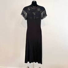 Black Butterfly Embroidered Maxi Dress, Deep V Neck Evening Dress, Sheer Flutter Sleeve Black Gown, Elegant Gothic Formalwear