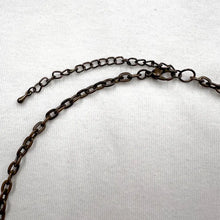 Vintage Blue Statement Necklace – Sculptural Crescent Resin Pendant with Abstract Black Pattern