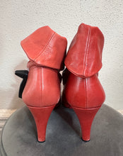 Vintage Red Slouch Ankle Boots – Retro Heeled Style