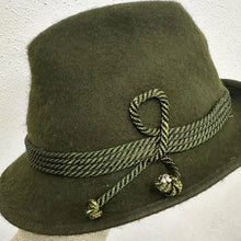 Vintage Olive Green Wool Felt Tyrolean Hat | POLKAP Made in Poland, 54cm