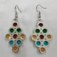 Vintage Rhinestone Cluster Drop Earrings | Silver Tone Statement Jewelry