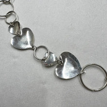 Vintage Silver Heart Statement Necklace | Y2K Chunky Heart Chain Necklace | Modern Romantic Jewelry