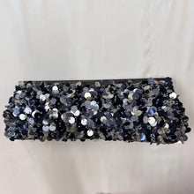 Vintage Sequin Clutch Bag – Black & Silver Disc Embellished Evening Clutch