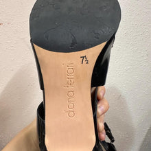 Vintage Diana Ferrari Black Patent Heels / Open Toe Strappy Pumps / Glossy Leather Look / Size US 7.5 / Minimal Chic Heels